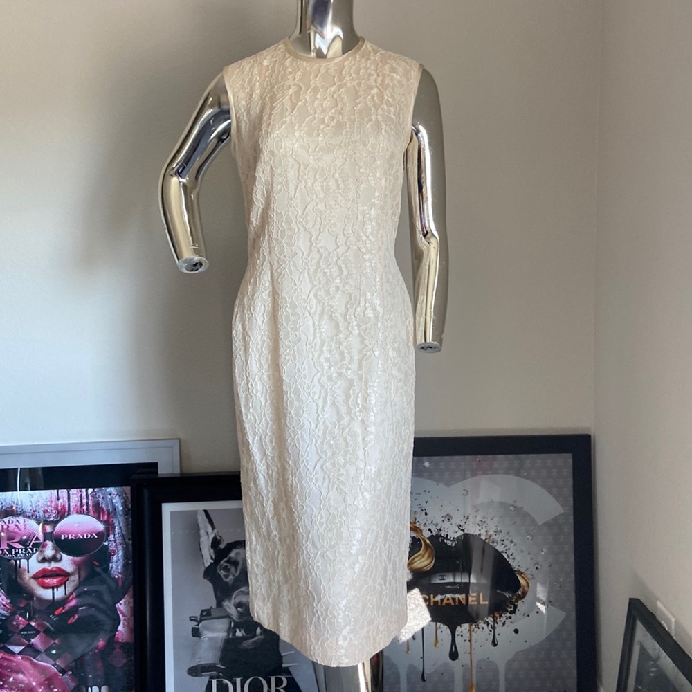 Lorrie Kabala Vintage Satin Lace Cocktail Dress